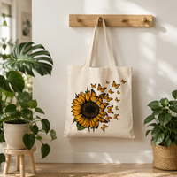 Sacs fourre-tout pliables en toile de coton recyclé avec logo couleur personnalisé et imprimé de dessins animés pour les courses