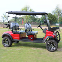 Meilleure vente de voiturette de golf électrique 4 places à l'aéroport Meilleur prix Blue Lifted Golf Buggy