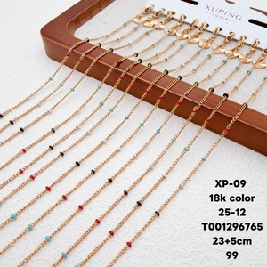 Chaîne de <span class=keywords><strong>cheville</strong></span> XUPING colorée <span class=keywords><strong>pour</strong></span> <span class=keywords><strong>femme</strong></span> avec perles rouges, jaunes, bleues et vertes, bracelet de <span class=keywords><strong>cheville</strong></span> réglable, bijoux de mode - Product Image 2