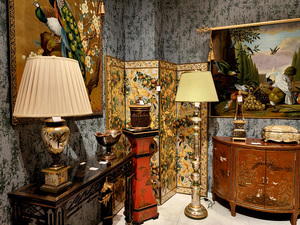 Yips LD-2501-2344 loạt Châu Âu gấp màn hình gỗ vẽ tay hoa văn lá bạc nền sinh nhật giữa thế kỷ - Product Image 2