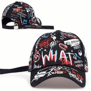 Casquettes de baseball structurées 6 panneaux avec broderie 3D en relief et graffiti, boucle métallique, unisexe adulte, vente en gros - Product Image 5