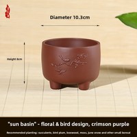 Pot de fleurs en résine imitation céramique, style chinois, épaissi, en forme de tambour, pour plantes succulentes, bonsaïs, balcon