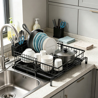 Égouttoir à vaisselle extensible grande capacité K3625 pour évier, en métal, pour comptoir de cuisine