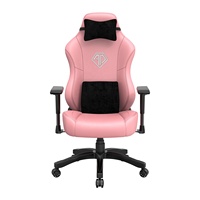 Chaise de Gaming de haute qualité Phantom 3, fauteuil avec fauteuil inclinable, de couleur rose crémeuse, cuir PVC, taille XL