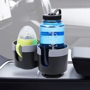 Dual Car Cup Holder Expander Adapter Adjustable Base Automotive Multi Cupholders Compatible For Most Vehicles