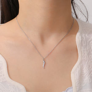 Collar de cuerno italiano de ojo malvado, collares de doble capa de Color dorado de acero inoxidable, regalo de joyería de protección de buena suerte para mujer - Product Image 6