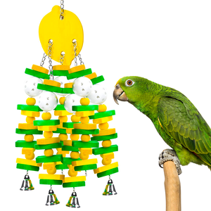 Juguetes para Loros, Juguetes de Madera Resistentes para Pájaros, Juguetes Grandes y Coloridos para Masticar, Columpio para Loros y Aves - Product Image 1