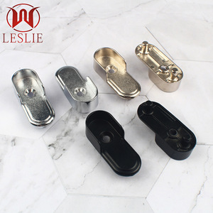 Support de tringle à vêtements pour armoire Leslie, en alliage de zinc chromé, fixation murale, support de tube plat, 15 pouces - Product Image 5