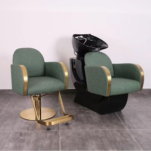 Chaise de lavage semi-inclinable réglable de haute qualité au design moderne pour salons de coiffure et barbiers - Product Image 2