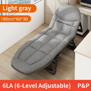 Lit de camping pliant HANTU MEISHI, lit simple d'extérieur, chaise longue portable simple pour la sieste au bureau, lit d'allaitement, style américain, en métal - Product Image 5