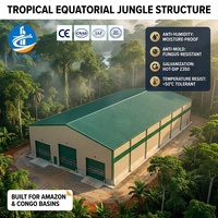 Structure de hangar préfabriqué en acier pour jungle tropicale équatoriale, entrepôt industriel et structure de bâtiment industriel à assemblage rapide