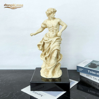 Sculpture de figure humaine en résine à grain de marbre, statues de pierre élégantes sculptées à la main, taille personnalisée, homme en marbre blanc