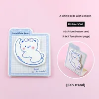 Bloc-notes adhésifs mignons en forme d'ours blanc, pour noter les petits bonheurs, les petites bénédicences, les notes de bureau, les notes de choses à faire, bloc-notes, cadeau