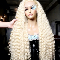 Perruque Lace Front 613 en Cheveux Humains Vierges Bruts, Perruques Frontales 13x6 à Ondulations Profondes Pré-Pluckées, Densité 200%, Perruque Lace Front Blonde 613 avec Dentelle HD