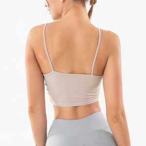 Sm622 Débardeur court de yoga et sport pour femme, grande taille, séchage rapide, léger, extensible dans les quatre sens, avec logo personnalisé et torsion avant - Product Image 2