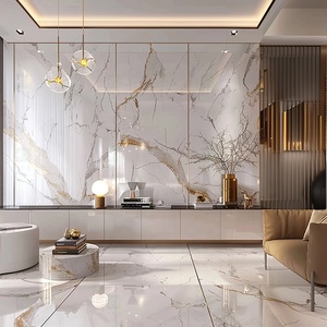 Baldosa de Mármol Pulido de Gran Formato, Color Blanco Calacatta Dorado, para Paredes y Pisos, 60x120, Porcelana - Product Image 3