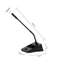 Système de microphone sans fil numérique haut de gamme OEM avec micro col de cygne pour chaise/delegat, écran 2 pouces, fonction de vote pour système de conférence UHF