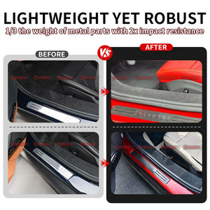 Panel de umbral de puerta inferior de fibra de carbono seca estilo OEM para Ferrari 296 GTB, umbral de puerta de fibra de carbono - Product Image 2