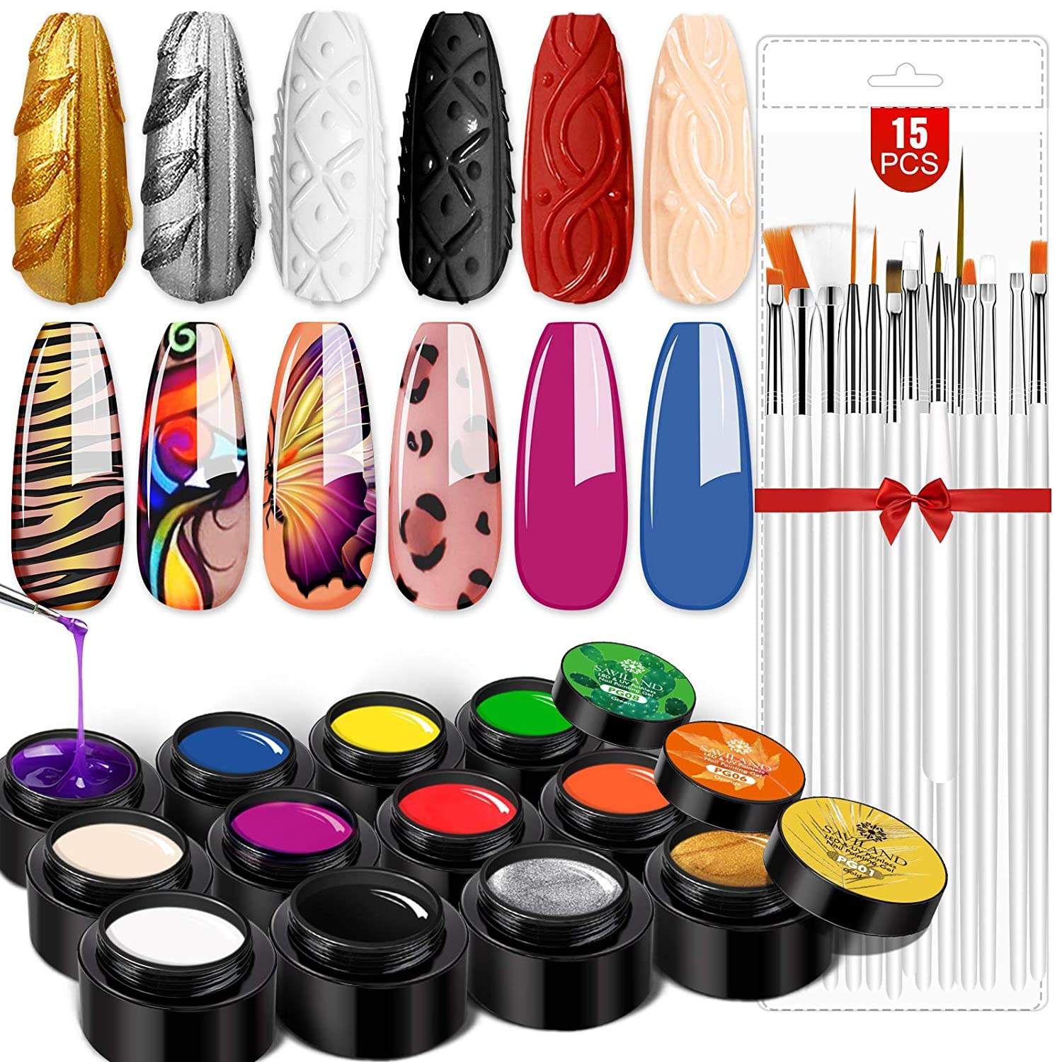 Amazon Custom Private label Color Nail Painting Gel Soak off led uv gel paint for nail art uv nail art painting gel