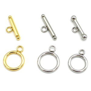 Connecteur de boucle OT en acier inoxydable pour la fabrication de bracelets, fermoir rond pour bijoux, accessoires DIY, couleur or et argent - Product Image 1