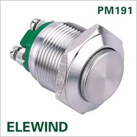 ELEWIND Interrupteur à bouton-poussoir momentané (1NO) en acier inoxydable 19 mm (PM191H-10/J/S)