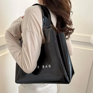 Sac fourre-tout en PVC transparent personnalisé avec logo, petit, mini, pour voyage, plage, cadeau, blanc, violet, rose - Product Image 5