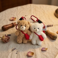 Mini porte-clés en peluche ours en peluche Kawaii, pendentif animal doux et moelleux pour sac, sac à main, sac à dos, porte-clés