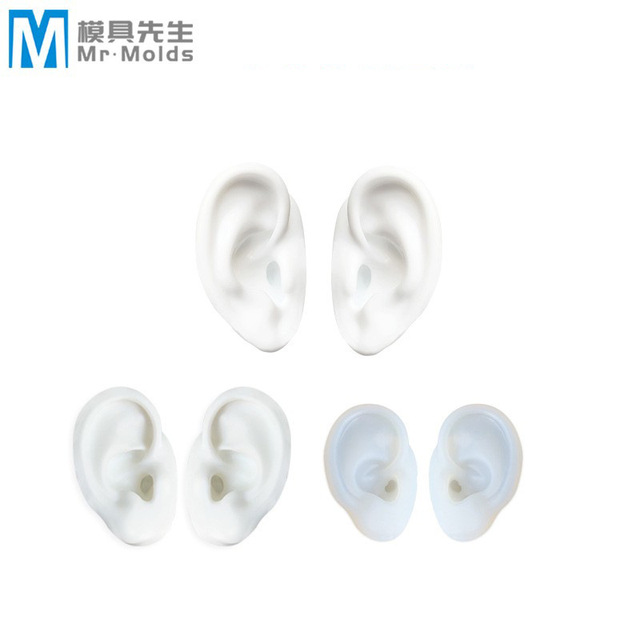 3D 3D Realistic Ear Silicone Mold Earrings Headphones Hearing Aid Display Stand