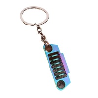 Porte-clés de voiture en métal style Wrangler, avec design grille, couleurs or, argent, noir, bleu, vente en gros, accessoires de voiture