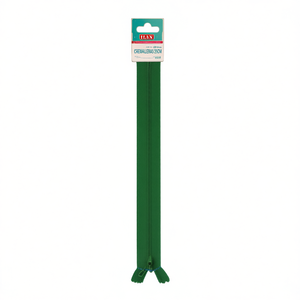 Fermeture éclair verte Ilan 25 cm invisible pour vêtements et travaux manuels - Product Image 3