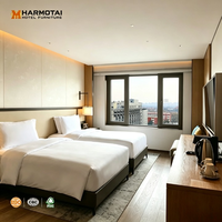 Ensemble de lit contemporain avec rangement pour chambre King Size, personnalisable en gros pour hôtels et appartements 4-5 étoiles, de la marque Beijing Overseas Chinese Hotel