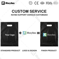 Sacs en plastique RAYBO pour l'emballage de vêtements et de t-shirts, avec poignée et logo personnalisé, vente en gros