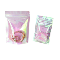 Pochettes holographiques en mylar, petits sacs transparents, petits et mignons à fermeture éclair, pour cadeaux de beauté, 100 pièces