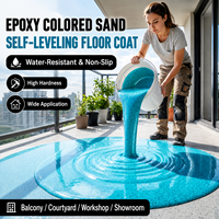 Peinture époxy autolissante colorée pour sols, haute performance, imperméable, revêtement de sol époxy autolissant à base de sable coloré