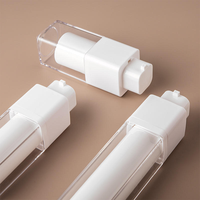 Flacon pompe airless double carré rotatif vide rechargeable de 15 ml, 30 ml, 50 ml