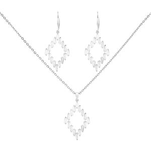 Conjuntos de pendientes y collares con colgante geométrico de circón a la moda para mujer, conjuntos de joyería baratos chapados en oro al por mayor - Product Image 4