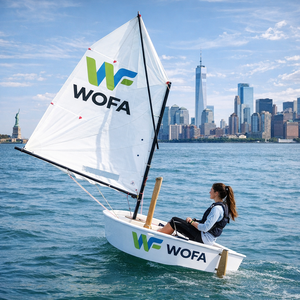 Barca <span class=keywords><strong>da</strong></span> <span class=keywords><strong>regata</strong></span> e per intrattenimento in vetroresina Langshen per bambini, classe OP (Optimist) - Uso commerciale, capacità 70 persone - Product Image 2