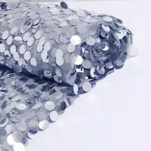 Yeni tasarım sıcak satış Glitter 18mm işlemeli büyük büyük Oval payet giysi kumaşı