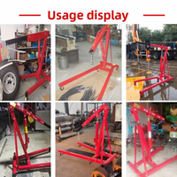 Nouvelle grue hydraulique à moteur de 1 à 3 tonnes avec élingue à chaîne métallique, multi-usages, portable, pour usage commercial, bras télescopique, 220V