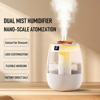 Humidificateur d'air à double pulvérisation WLS-1303 OEM, atomisation nano, réservoir d'eau visible, humidificateurs ultrasoniques pour bureau et maison