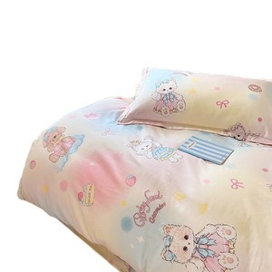 Duvet Cover 100% Pure Cotton 300tc Skin-Friendly All-Season Bedding Set With Cartoon Animals Print Single Double Size - Product Image 4