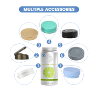 Bouteille d'emballage cylindrique en aluminium de qualité alimentaire 50*120mm 150ml avec bouchon à vis pour huile de poisson et pépins de raisin