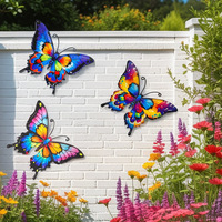 Décoration murale en fer forgé de style européen en forme de papillon pour salon, chambre à coucher, salle à manger, véranda, terrasse, bar