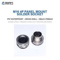 Conector Impermeable M16 de 3-24 Pines, Conector Metálico con Brida, Macho y Hembra, para Soldar en PCB
