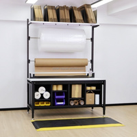 Station d'emballage ergonomique Detall PackingStation, élévation électrique de 720 à 1200 mm, plateau en acier, tapis anti-fatigue, certifiée CE