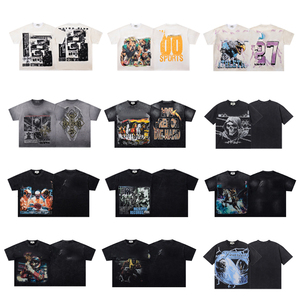 Camiseta Hip Hop para Hombre, de Alta Calidad, Manga Corta, Marca MAJESTIK, Estilo Americano, Moderna, Nueva, Lavada, Holgada - Product Image 1