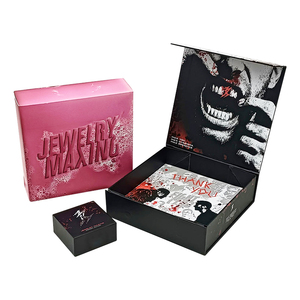 Custom Luxurious Jewellery Packaging Printed Cardboard Magnetic <b>Foldable</b> <b>Box</b> Fashion Jewelry Packaging <b>Box</b> Gift <b>Box</b> Set - Product Image 1