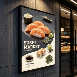 Marco de Aluminio A1 A2 Personalizado, Ultra Delgado, Impermeable, Caja de Luz LED, Marco de Vidrio Templado para Menú de <span class=keywords><strong>Restaurante</strong></span>, Caja de Luz de Pared - Product Image 4