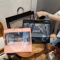 Sacs à fond carré en PVC écologiques, refermables et réutilisables, avec logo personnalisé imprimé, résistants à l'humidité, pour vêtements, chaussures et chaussettes
