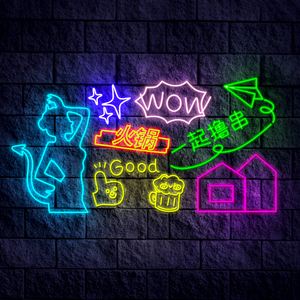 ปีกนางฟ้านีออน LED สำหรับตกแต่งบาร์งานแต่งงาน - Product Image 5